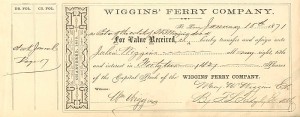 Wiggins' Ferry Co. - Shipping Transfer Receipt